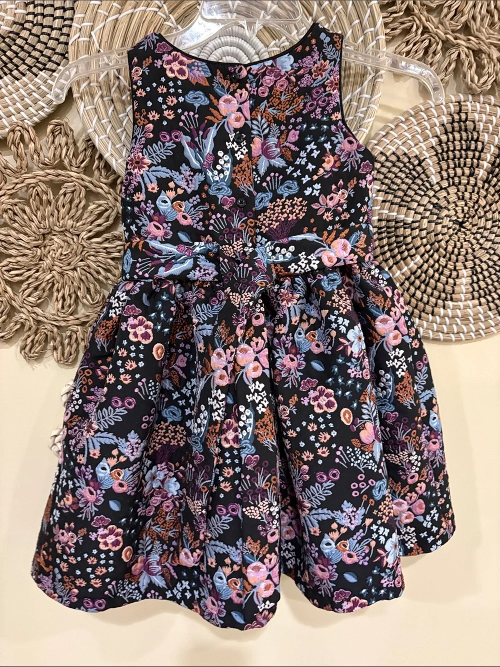 Dress Pippa & Julie Size 5 Floral Heavyweight tapestry like material Crinoline
